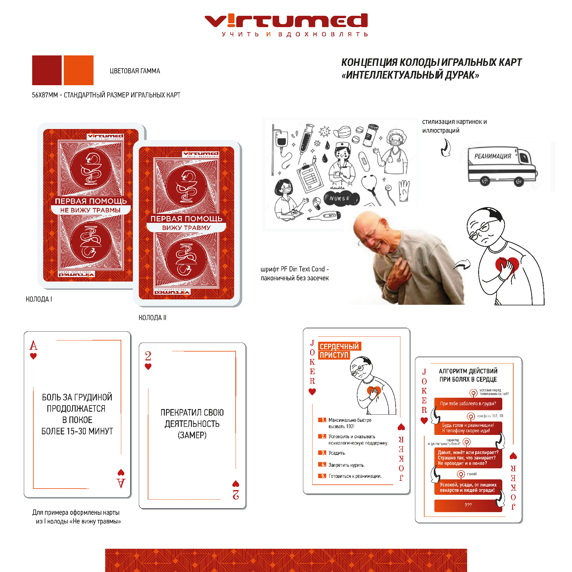 Дизайн карточной игры «Интеллектуальный дурак» для компании «Virtumed» —  Морковь | Студия дизайна